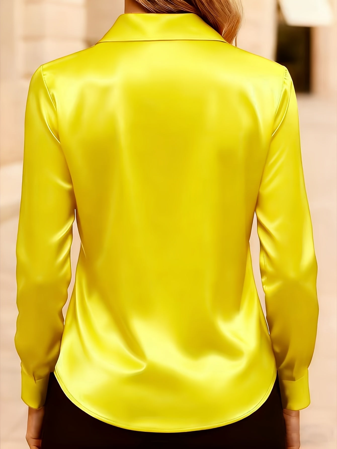 Satin Lapel Long Sleeve Work Shirt