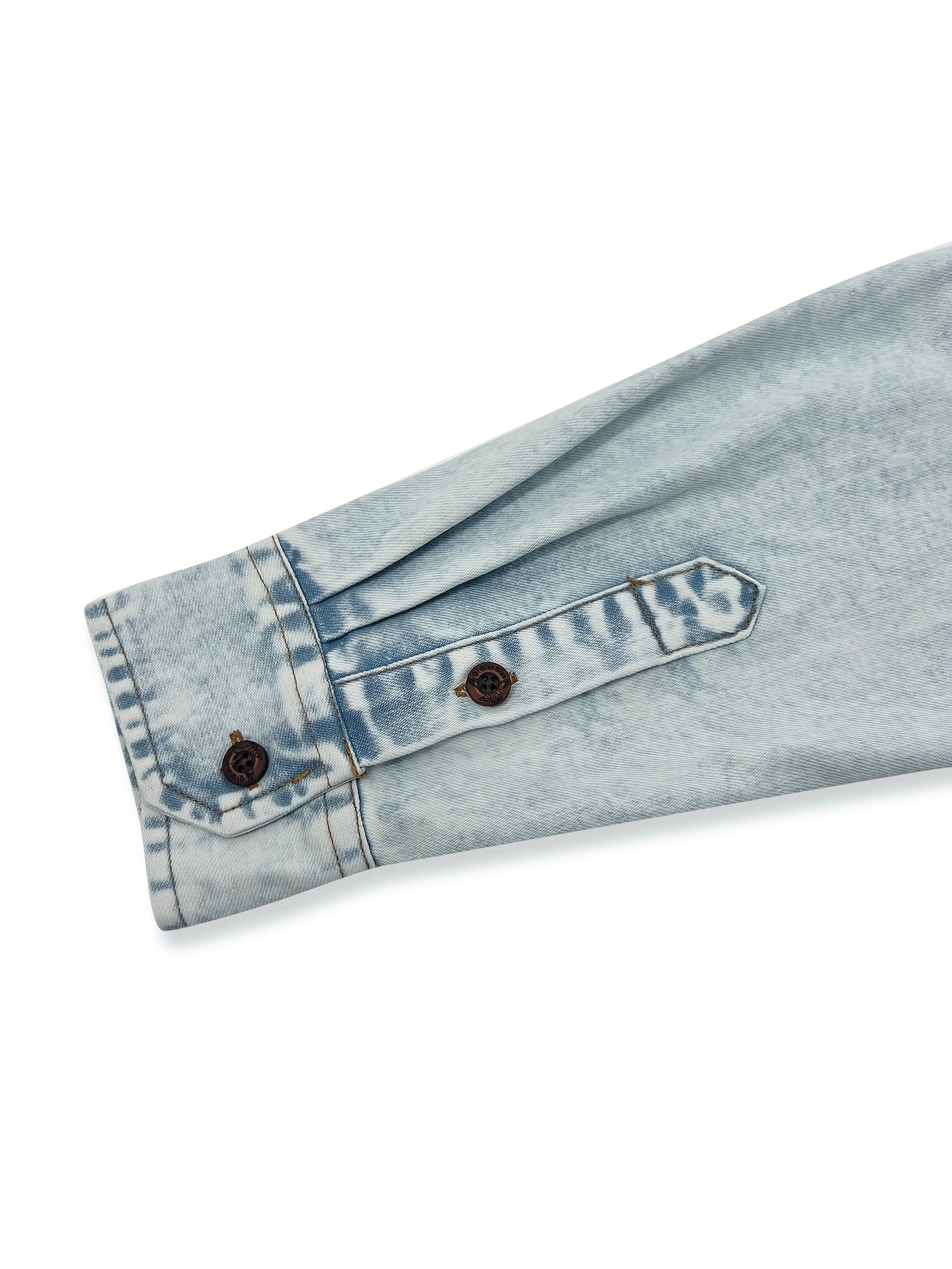 Retro Washed Denim Workwear Shirt