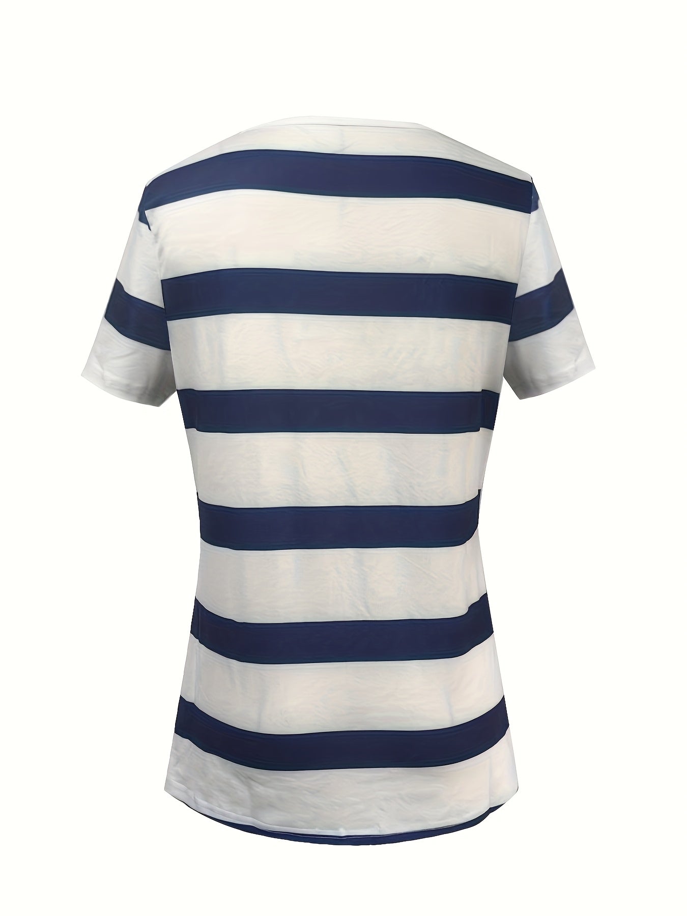 Geometric Stripe Relaxed Fit Casual Top