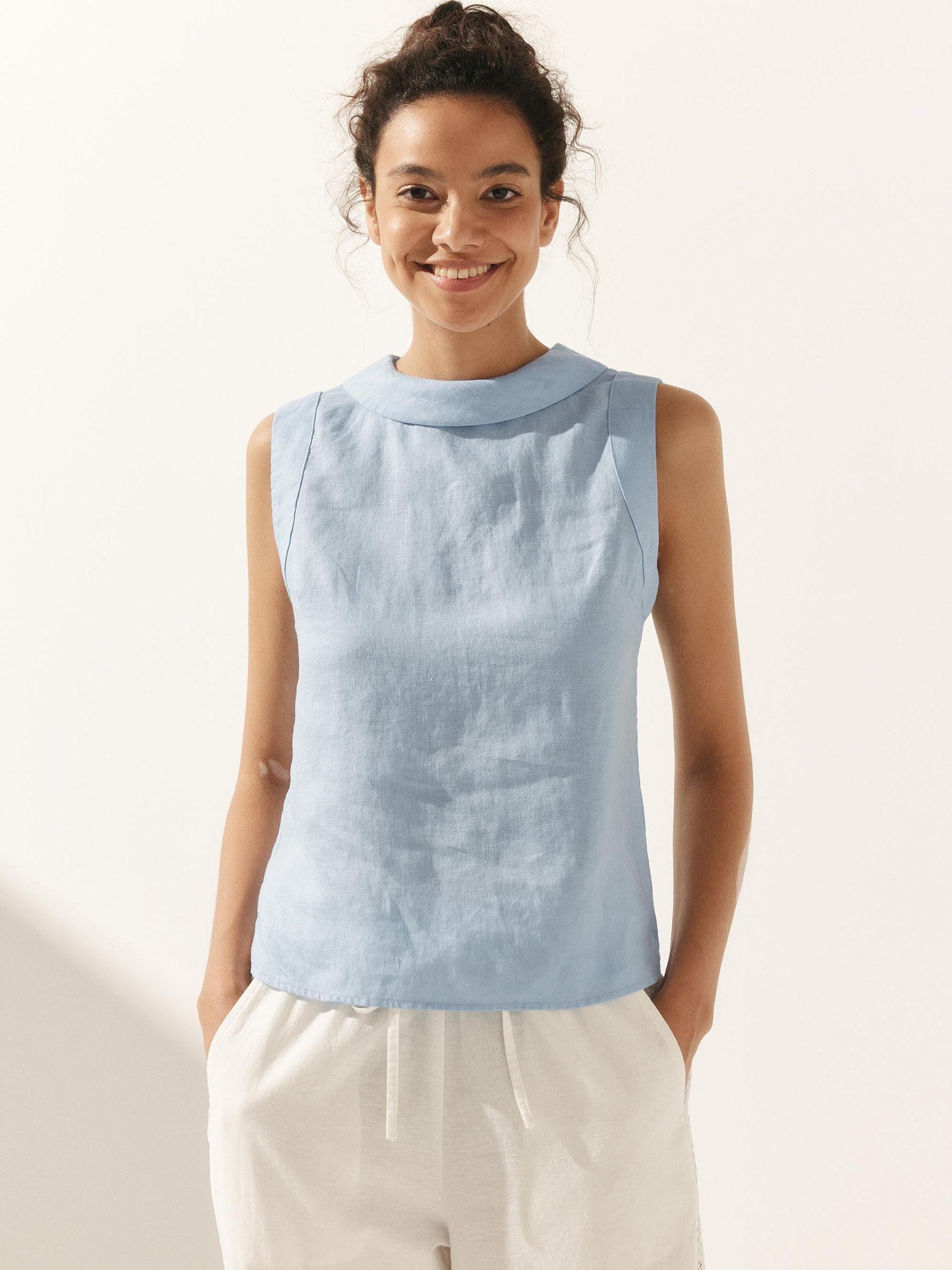 Jacqueline Linen Tank Top Stylish
