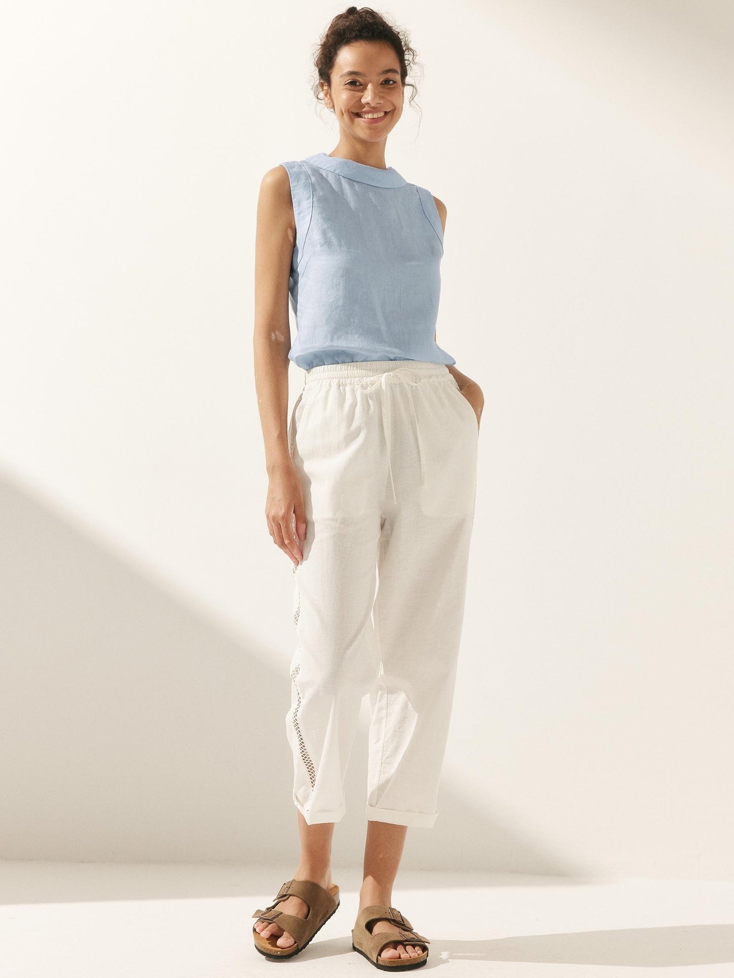 Jacqueline Linen Tank Top Stylish