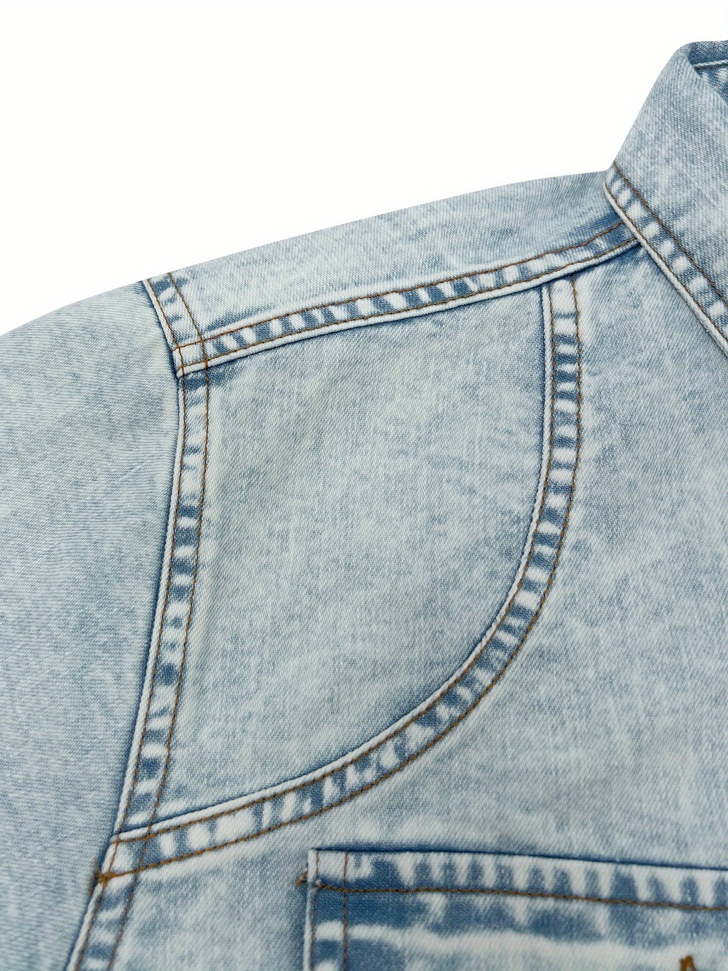 Retro Washed Denim Workwear Shirt