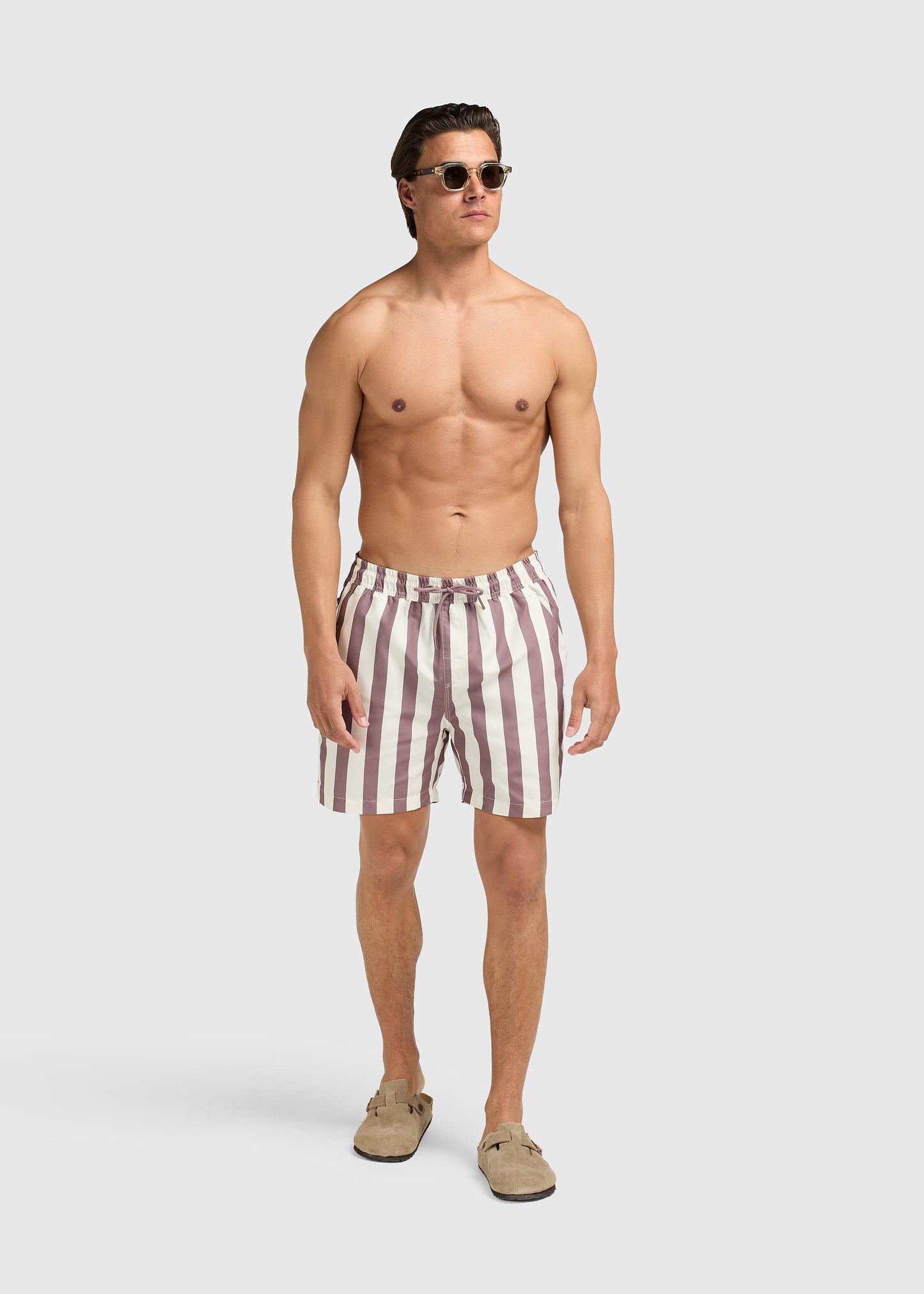 Stripe Swim Shorts - Mauve