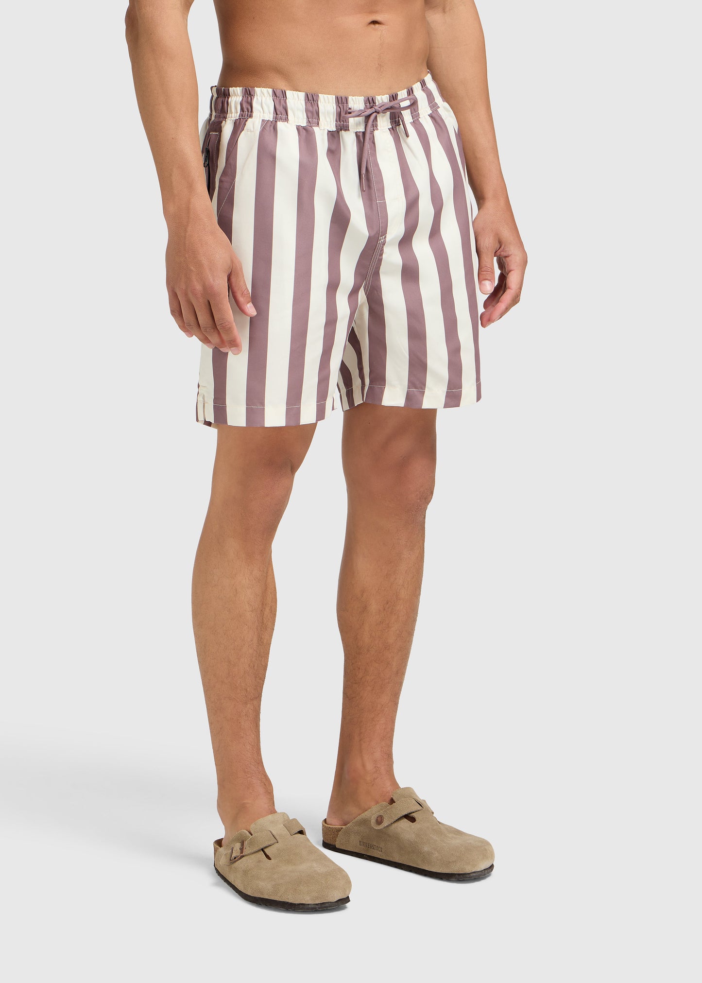Stripe Swim Shorts - Mauve