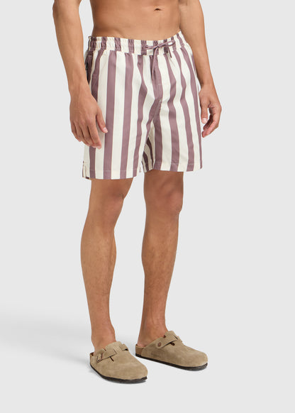Stripe Swim Shorts - Mauve