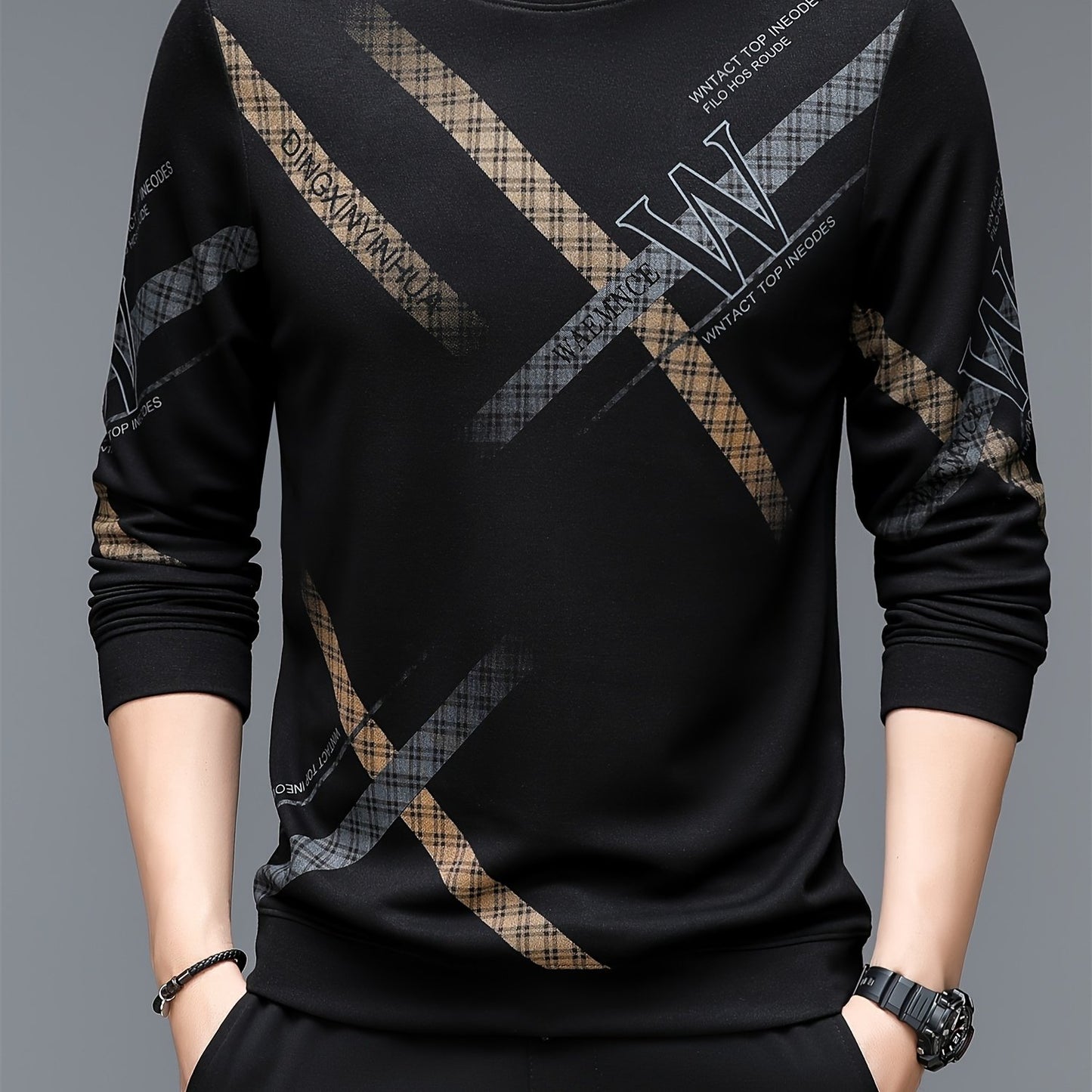 Geometric Print Long Sleeve Sweatshirt