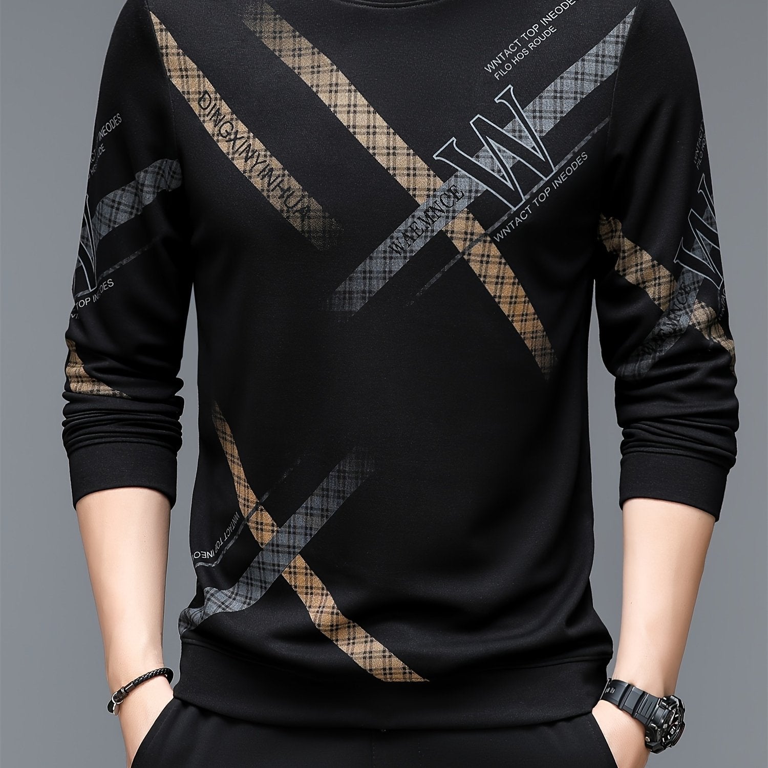 Geometric Print Long Sleeve Sweatshirt