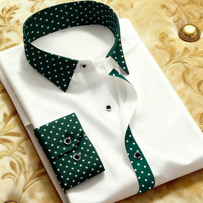Polka Dot Slim Fit Long Sleeve Shirt