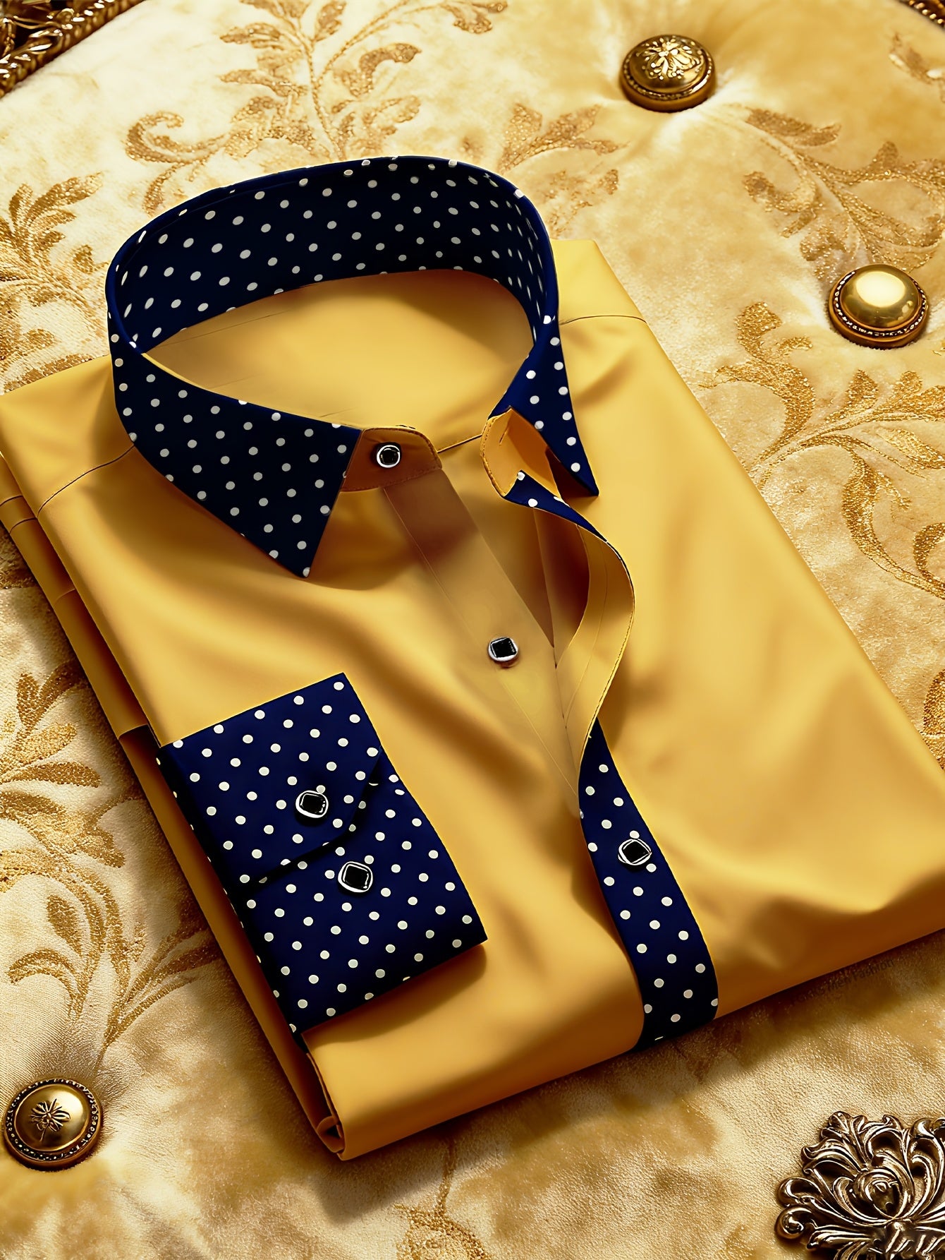 Polka Dot Slim Fit Long Sleeve Shirt