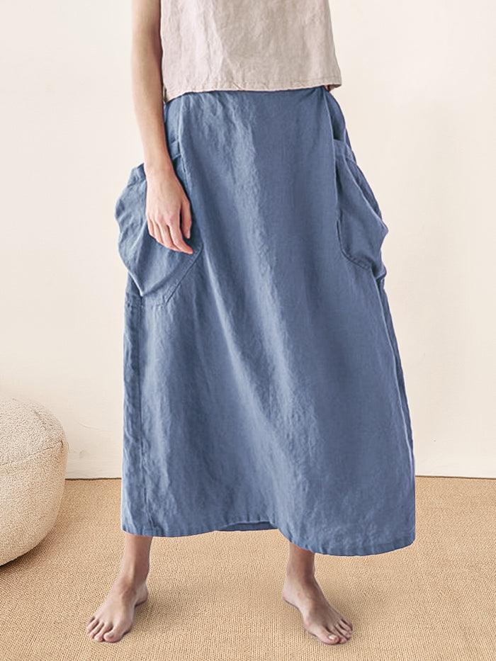 ONYX Linen Checked Skirt Stylish