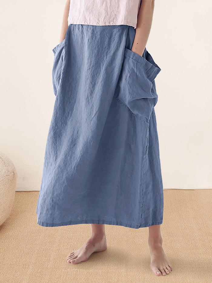 ONYX Linen Checked Skirt Stylish