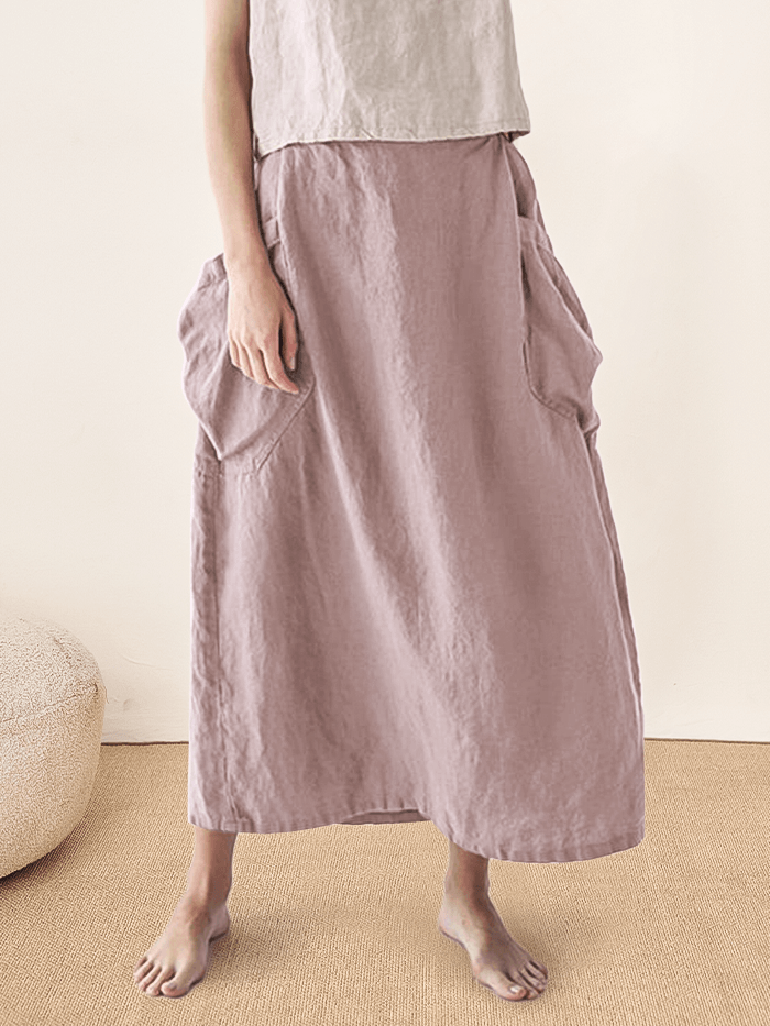 ONYX Linen Checked Skirt Stylish