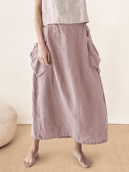 ONYX Linen Checked Skirt Stylish