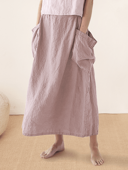 ONYX Linen Checked Skirt Stylish