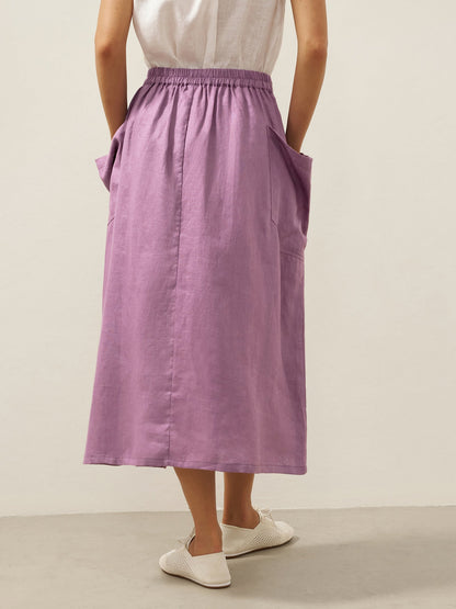 ONYX Linen Checked Skirt Stylish