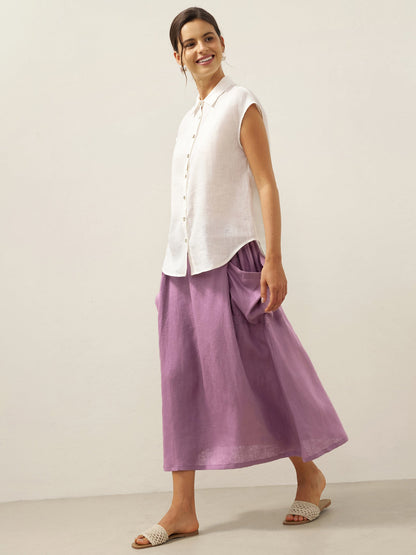 ONYX Linen Checked Skirt Stylish