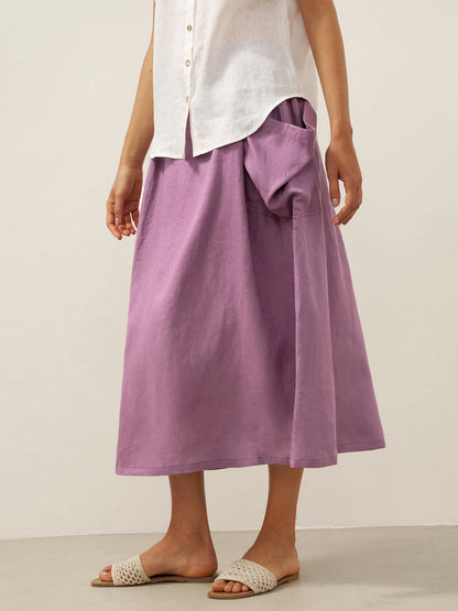 ONYX Linen Checked Skirt Stylish