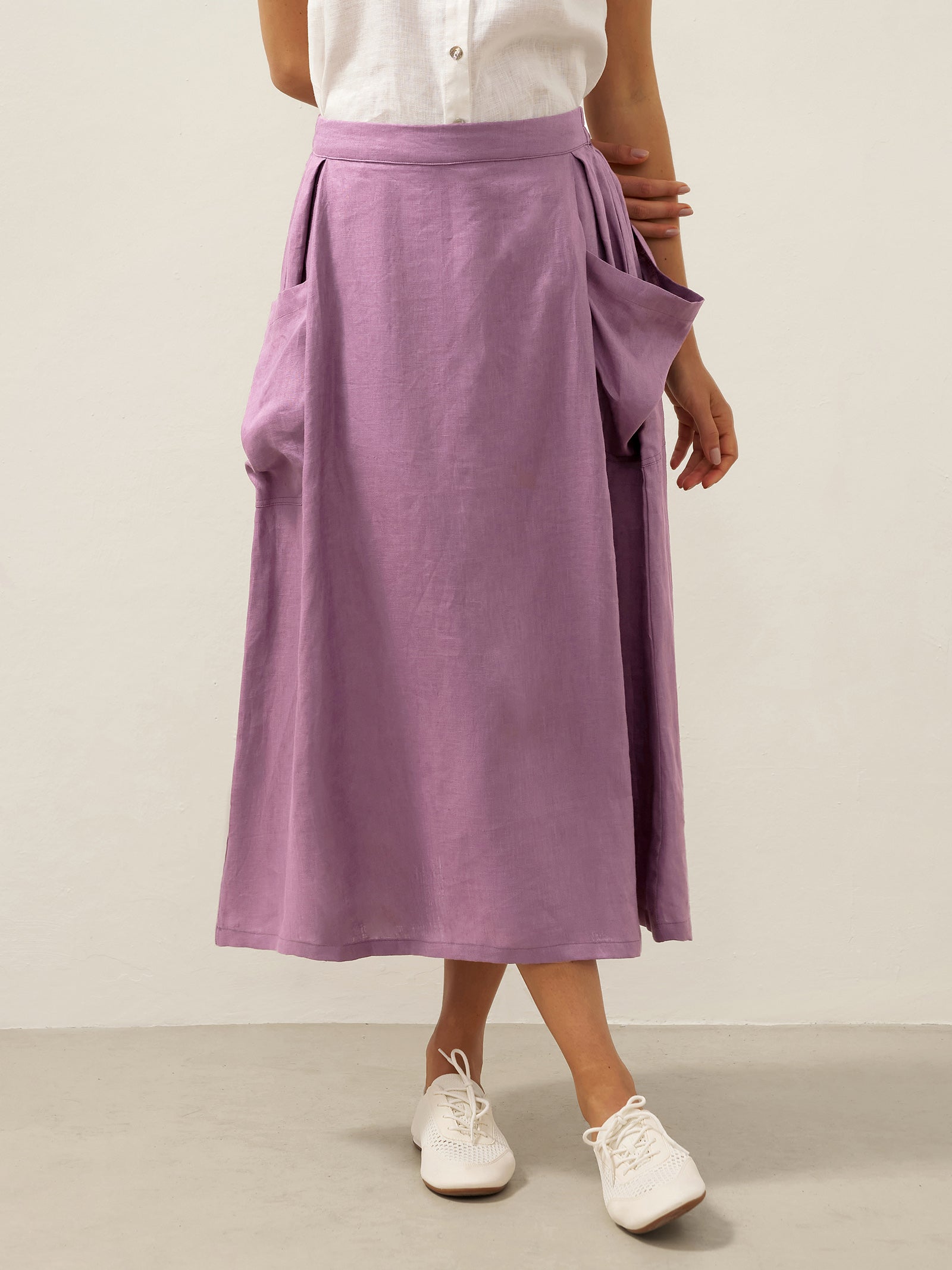 ONYX Linen Checked Skirt Stylish