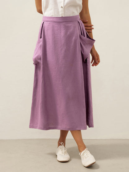 ONYX Linen Checked Skirt Stylish