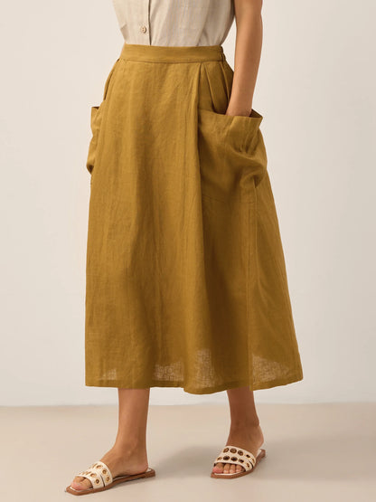 ONYX Linen Checked Skirt Stylish