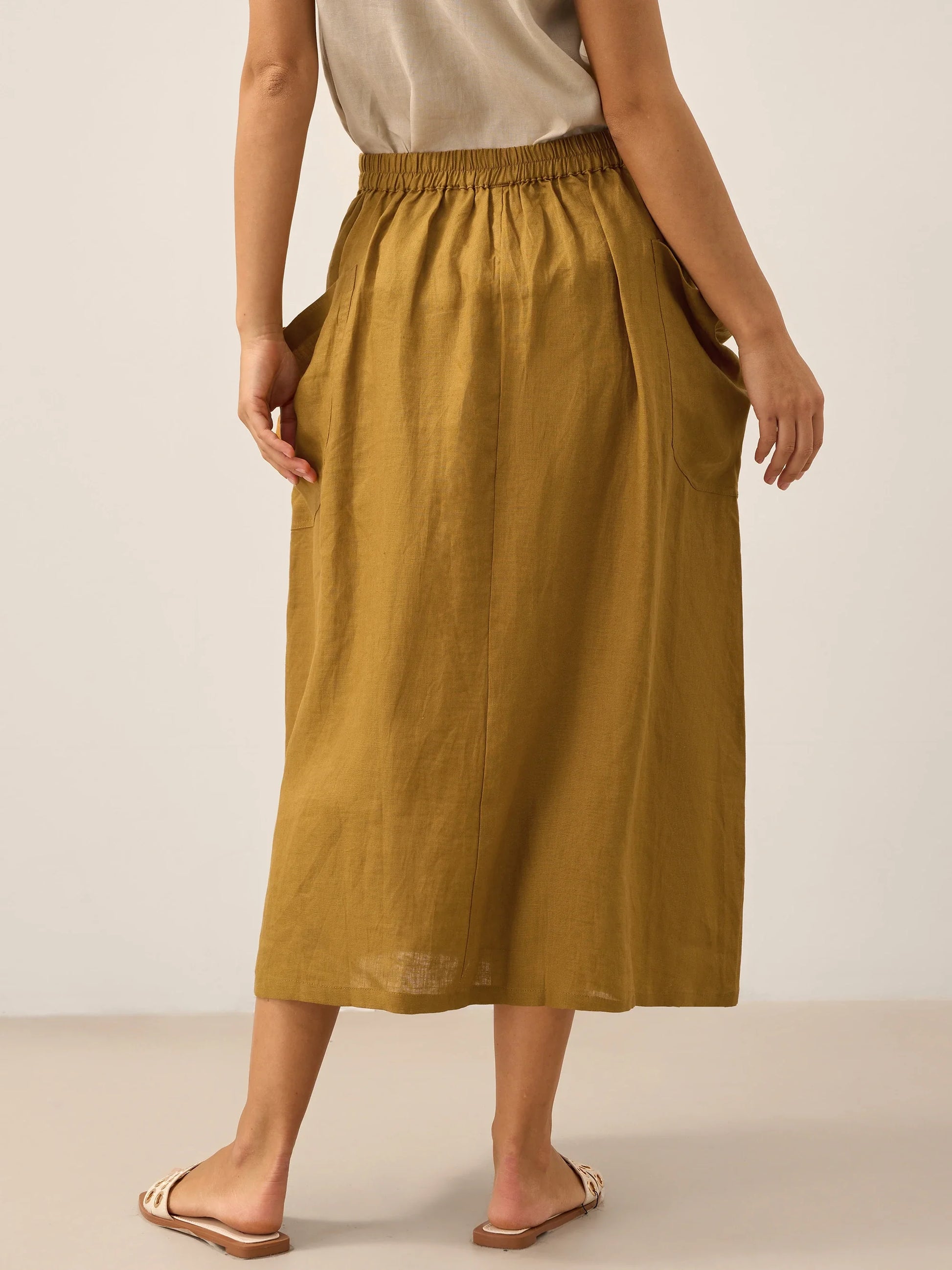 ONYX Linen Checked Skirt Stylish