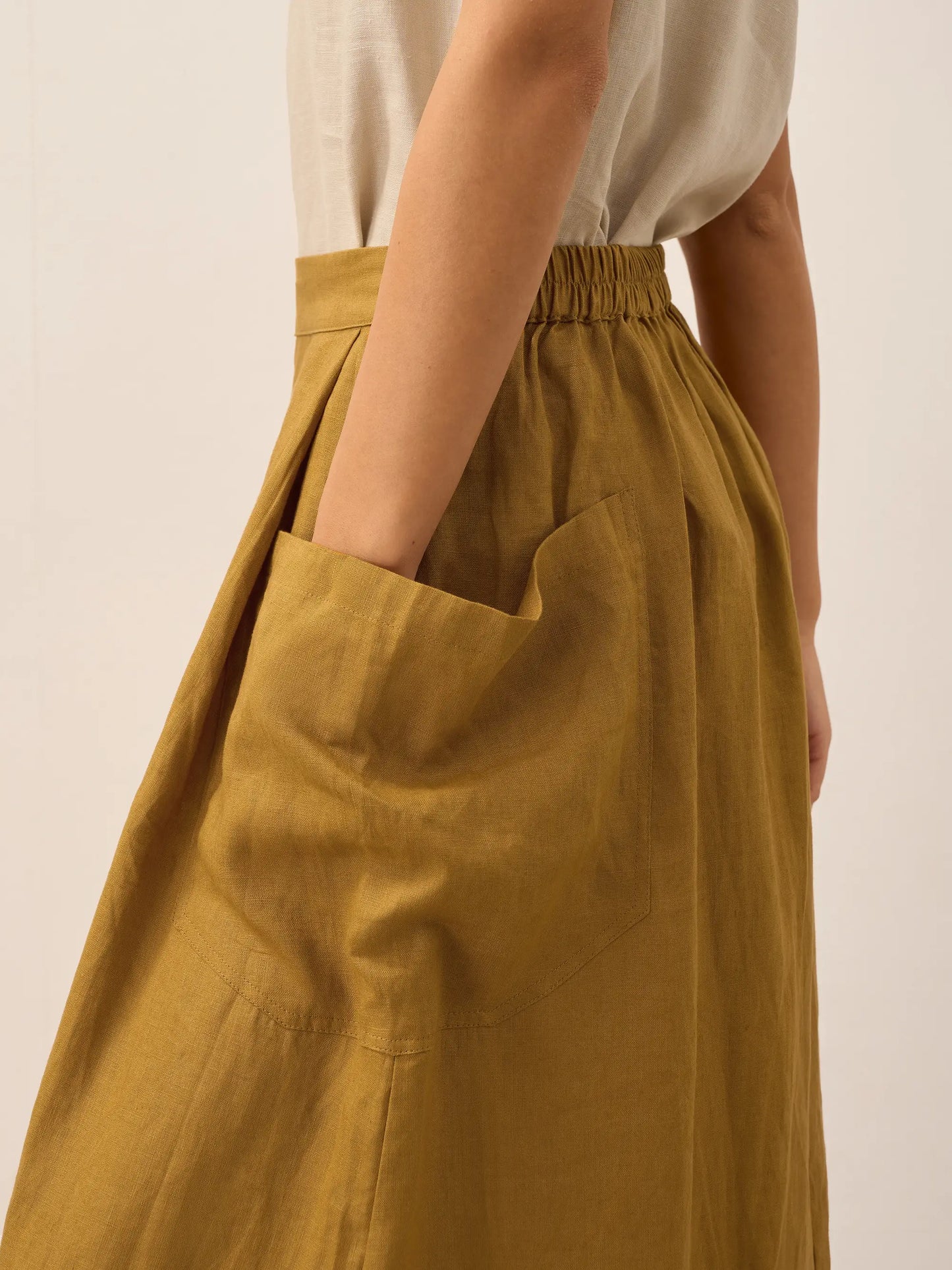 ONYX Linen Checked Skirt Stylish