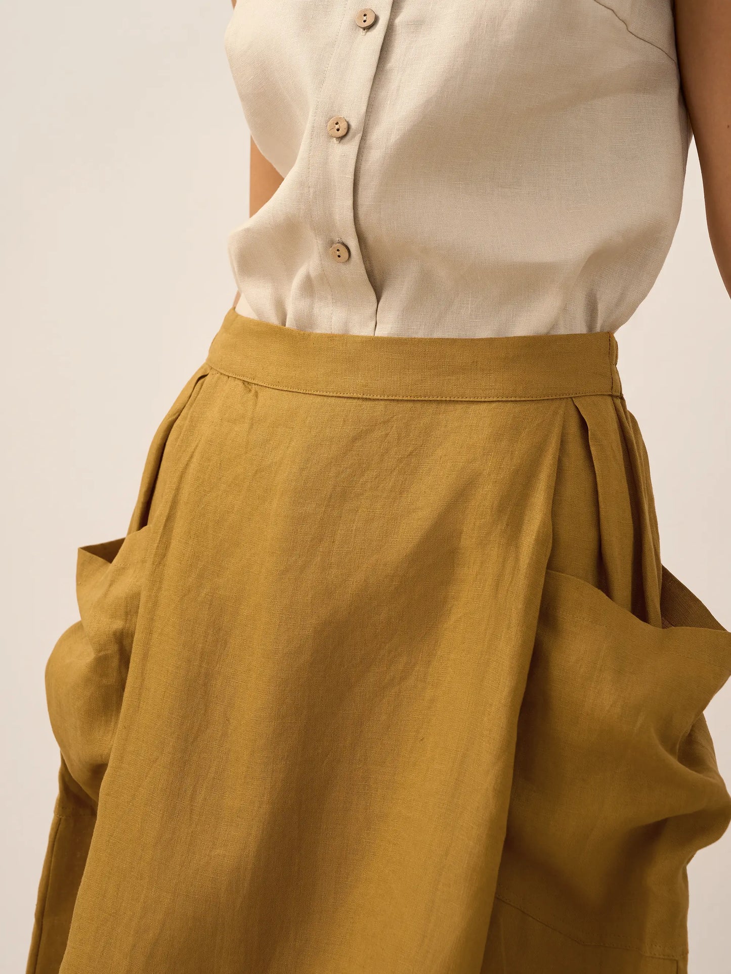 ONYX Linen Checked Skirt Stylish