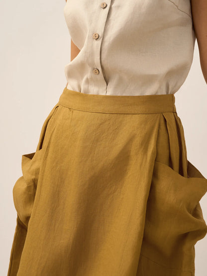 ONYX Linen Checked Skirt Stylish