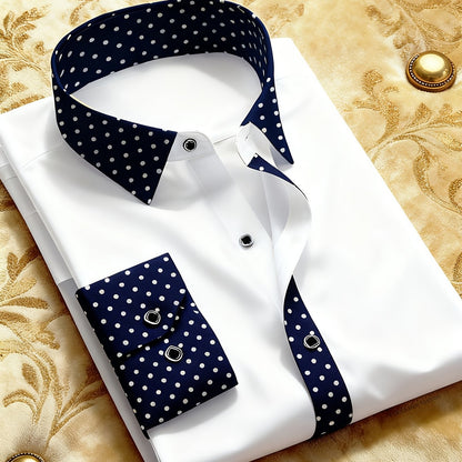 Polka Dot Slim Fit Long Sleeve Shirt