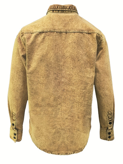 Vintage Washed Denim Long Sleeve Shirt
