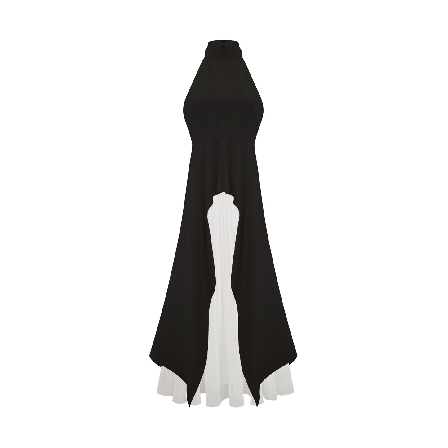 Layered Long Dress with Halter Straps
