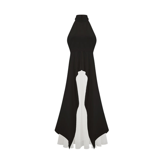 Layered Long Dress with Halter Straps