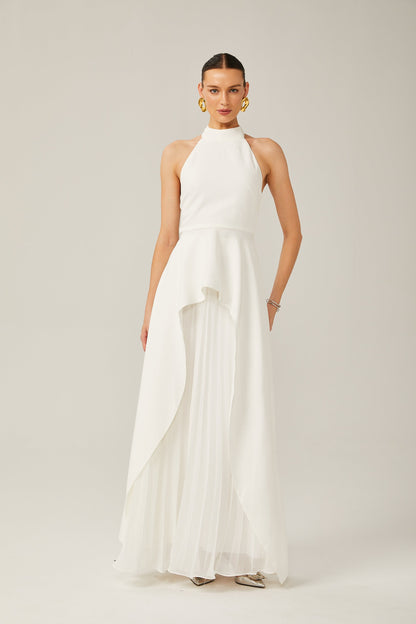 Layered Long Dress with Halter Straps