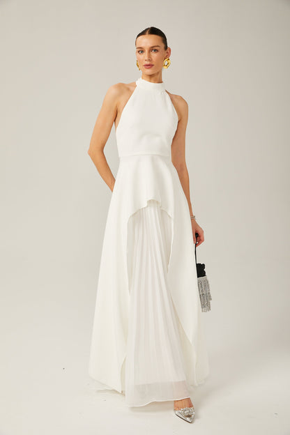 Layered Long Dress with Halter Straps