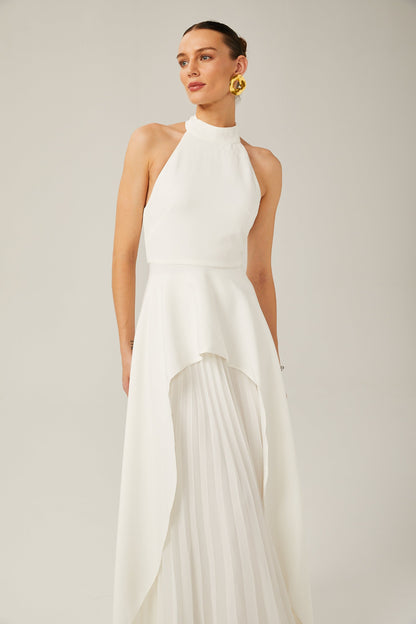 Layered Long Dress with Halter Straps