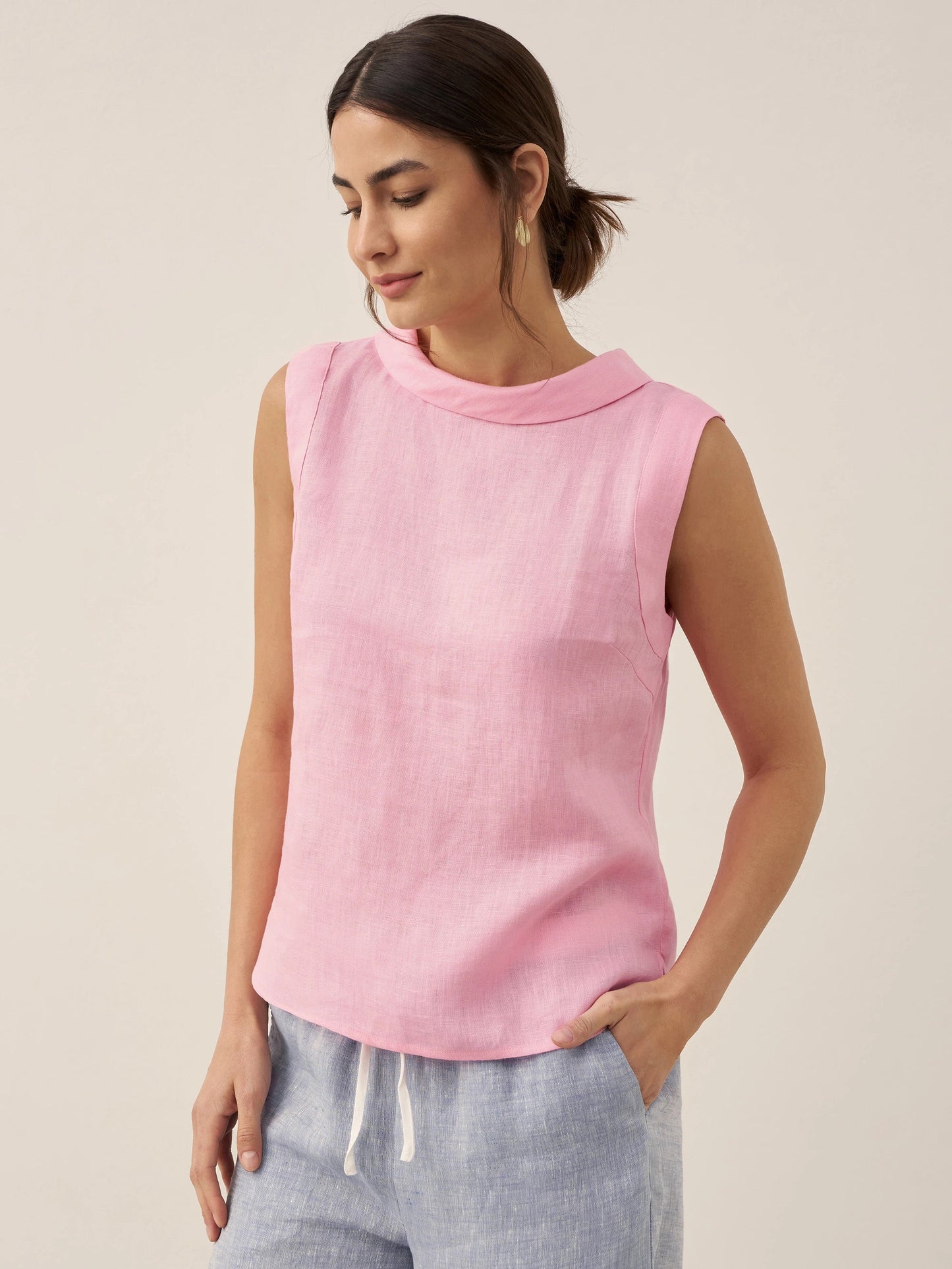 Jacqueline Linen Tank Top Stylish