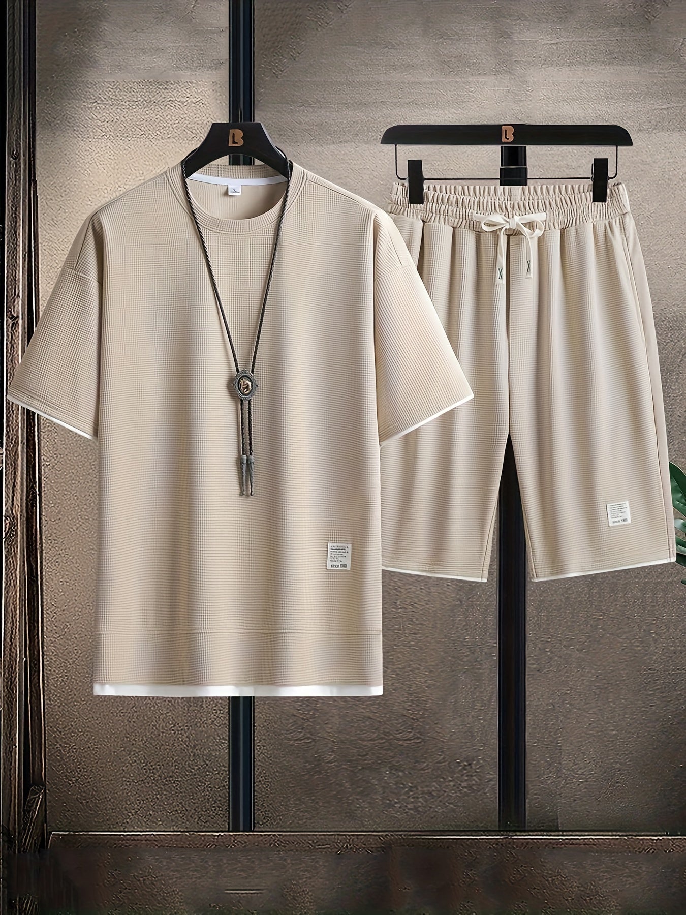 Waffle Knit Lounge Set Comfortable