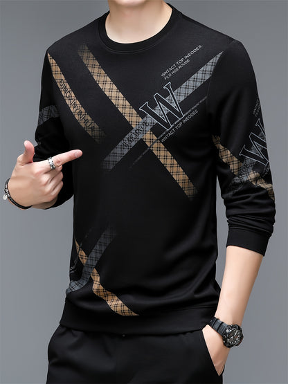 Geometric Print Long Sleeve Sweatshirt