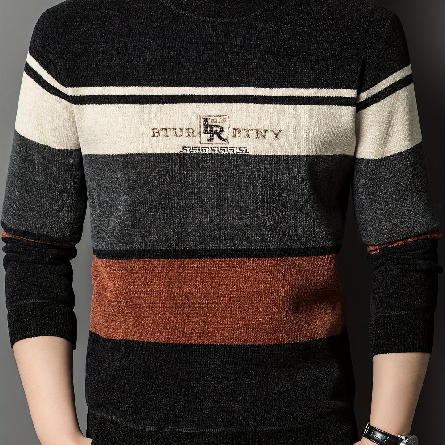 Winter Striped Knit Sweater Cozy