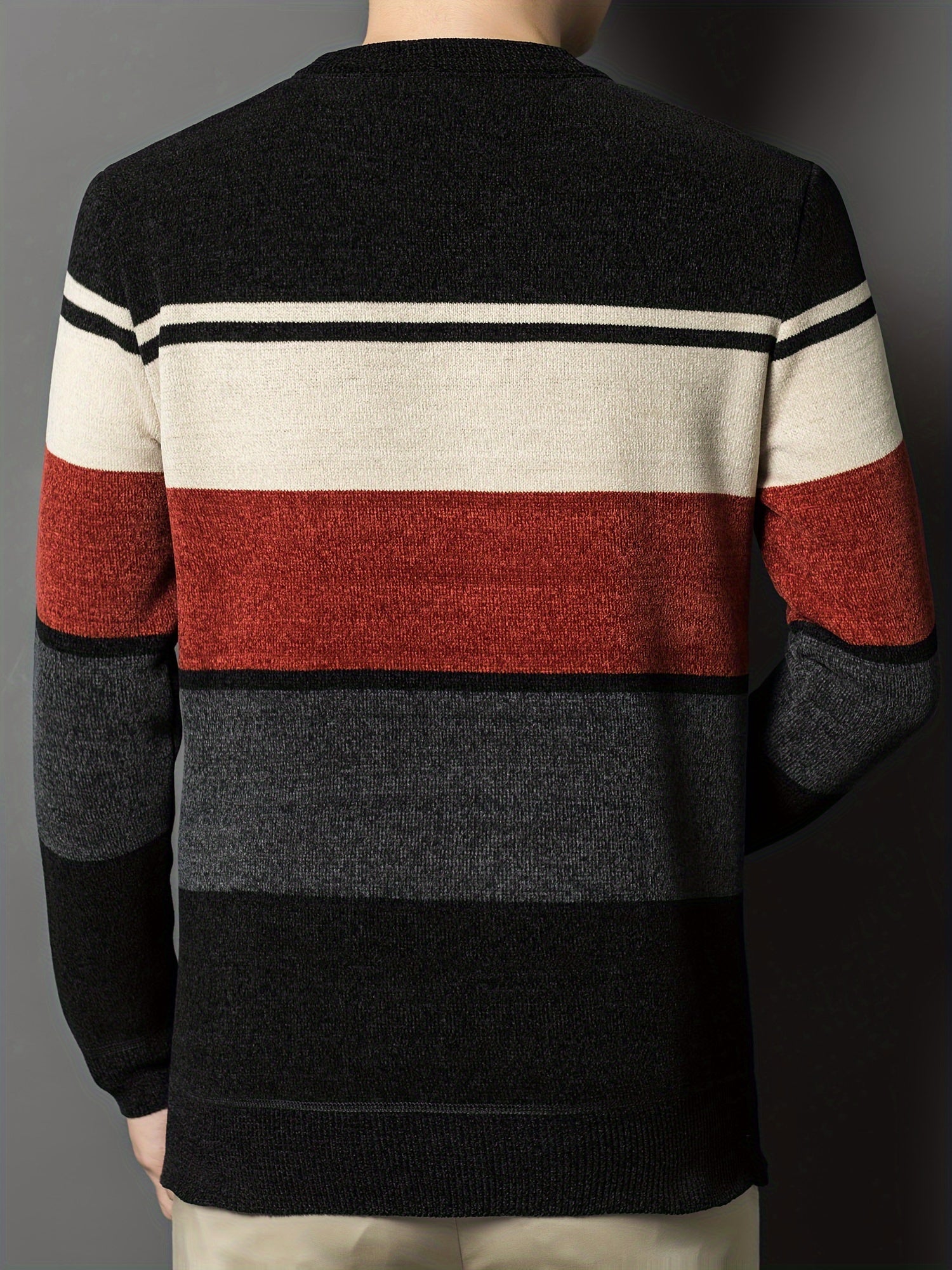 Winter Striped Knit Sweater Cozy
