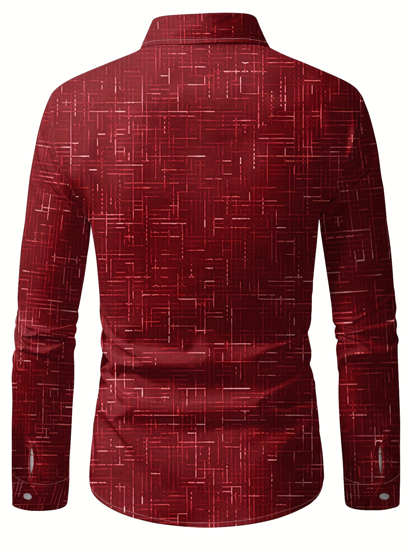 Geometric Long Sleeve Button-Up Shirt
