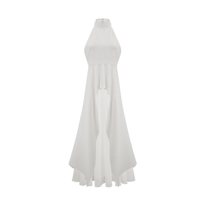 Layered Long Dress with Halter Straps