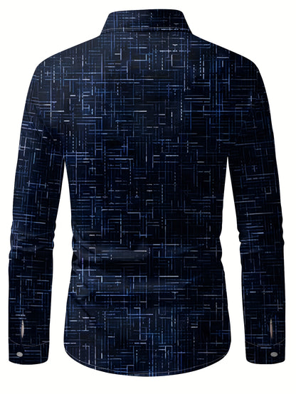 Geometric Long Sleeve Button-Up Shirt