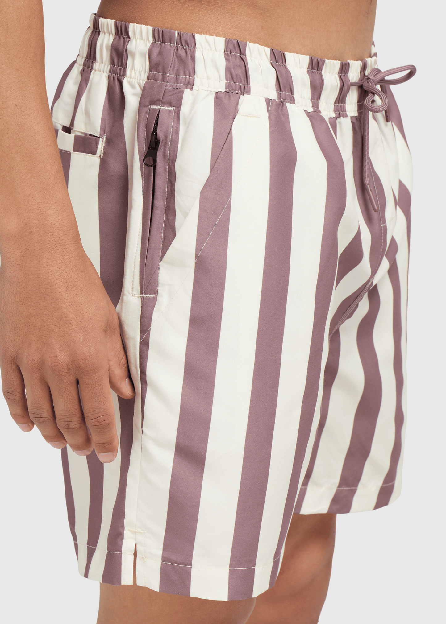 Stripe Swim Shorts - Mauve