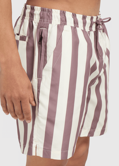 Stripe Swim Shorts - Mauve