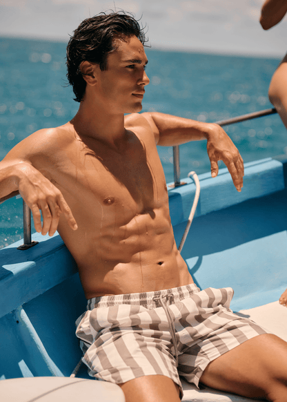Stripe Swim Shorts - Mauve