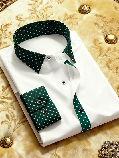 Polka Dot Slim Fit Long Sleeve Shirt