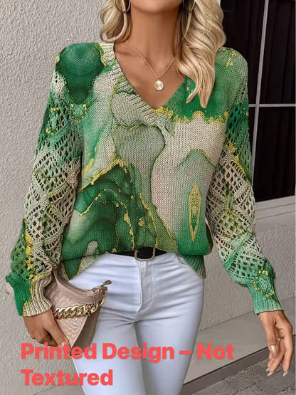 Bohemian Print V-Neck Top