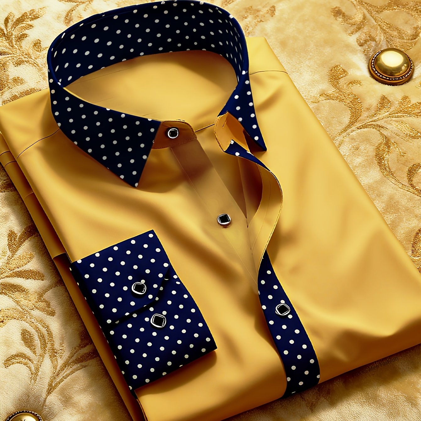 Polka Dot Slim Fit Long Sleeve Shirt