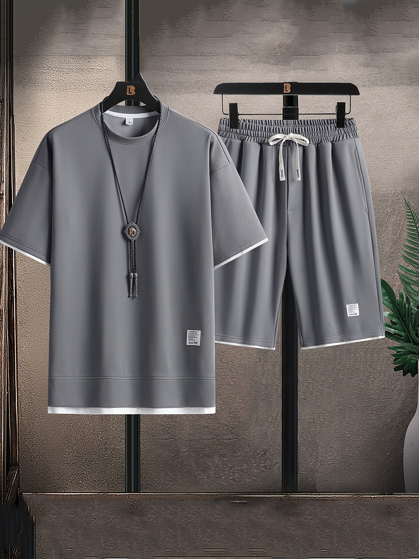 Waffle Knit Lounge Set Comfortable